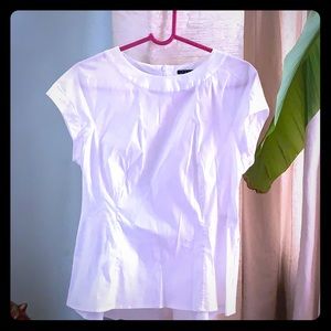 Theory branded white structured blouse.